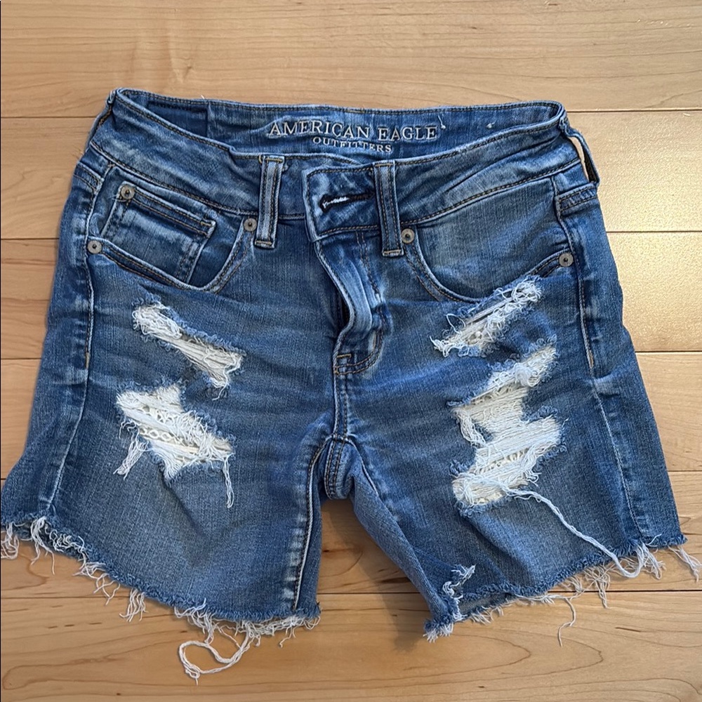 American Eagle Outfitters Women’s Ne(x)t Level Stretch Midi Jean Shorts